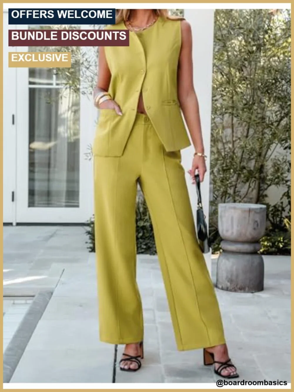 Vest Pantsuit 2 Piece Business Casual Work Outfit Women